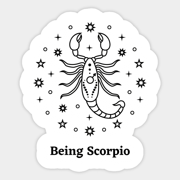 Being Scorpio Sticker by KrystalShop